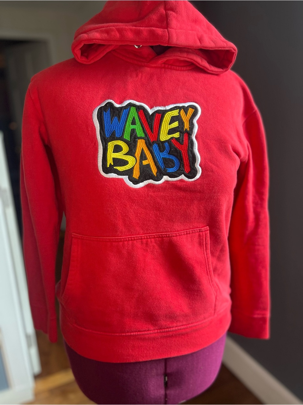 Streetwear Graffiti Urban Skater Wavey Baby Red Hoodie Womens Medium